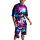 thumbnail image 2 of Chándal de hombre, camiseta de manga corta, pantalones de playa, camiseta con estampado digital 3D de calavera punk para hombre, pantalones cortos deportivos casuales de manga corta, 2 of 5