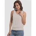 thumbnail image 6 of Women V Neck Tank Tops Summer Sleeveless Casual Tops Loose Fit Banded Bottom Shirts, 6 of 6
