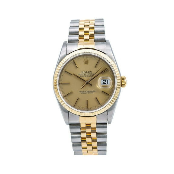 Pre-Owned Rolex Datejust 16013 36MM Champagne Dial With Two Tone Jubilee Bracelet