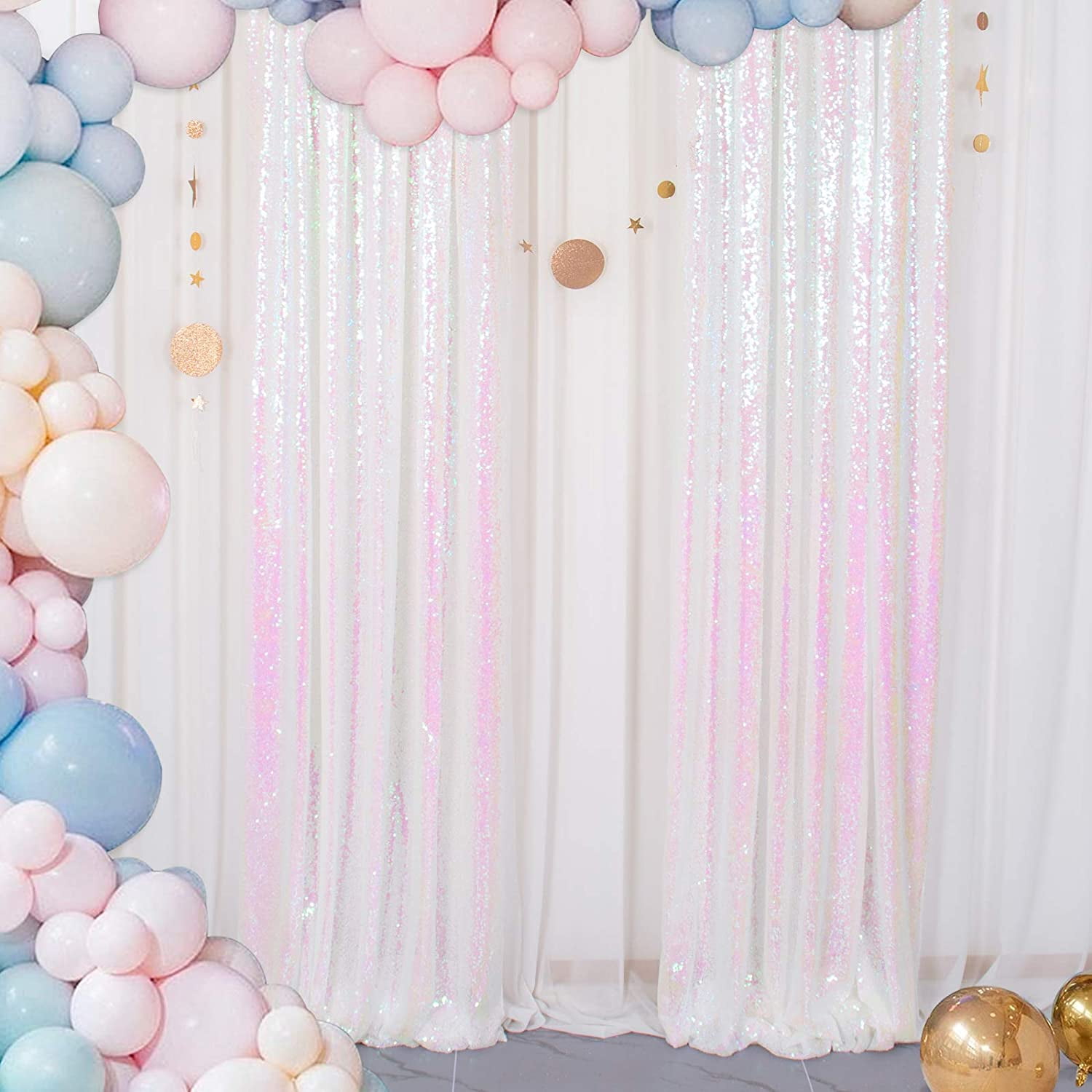 ShinyBeauty Sequin Backdrop Glitter Backdrop Curtain Wedding Photo