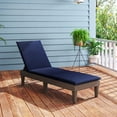 thumbnail image 4 of Gymax Lot de 2 Chaises Longues de Patio Inclinables avec Dossier Réglable à 3 Positions et Coussin Brun et Bleu, 4 of 6