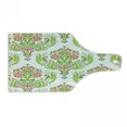 thumbnail image 1 of Damask Cutting Board, Floral Arrangement Damask Green Foliage Design Print, Decorative Tempered Glass Cutting and Serving Board, Wine Bottle Shape, Green Coral Pale Mauve, by Ambesonne, 1 of 1