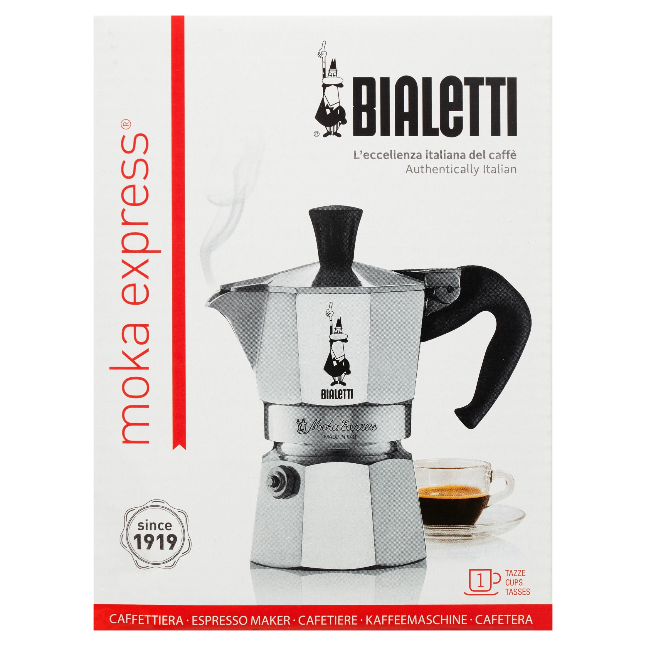 Bialetti Bialetti Moka Express Cafe Coffee Maker Made In Italy 1 Cup 