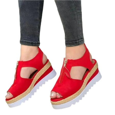 

Pure-color Flower Slippers Open Toe Flat Slippers For Women Girl 43 Black