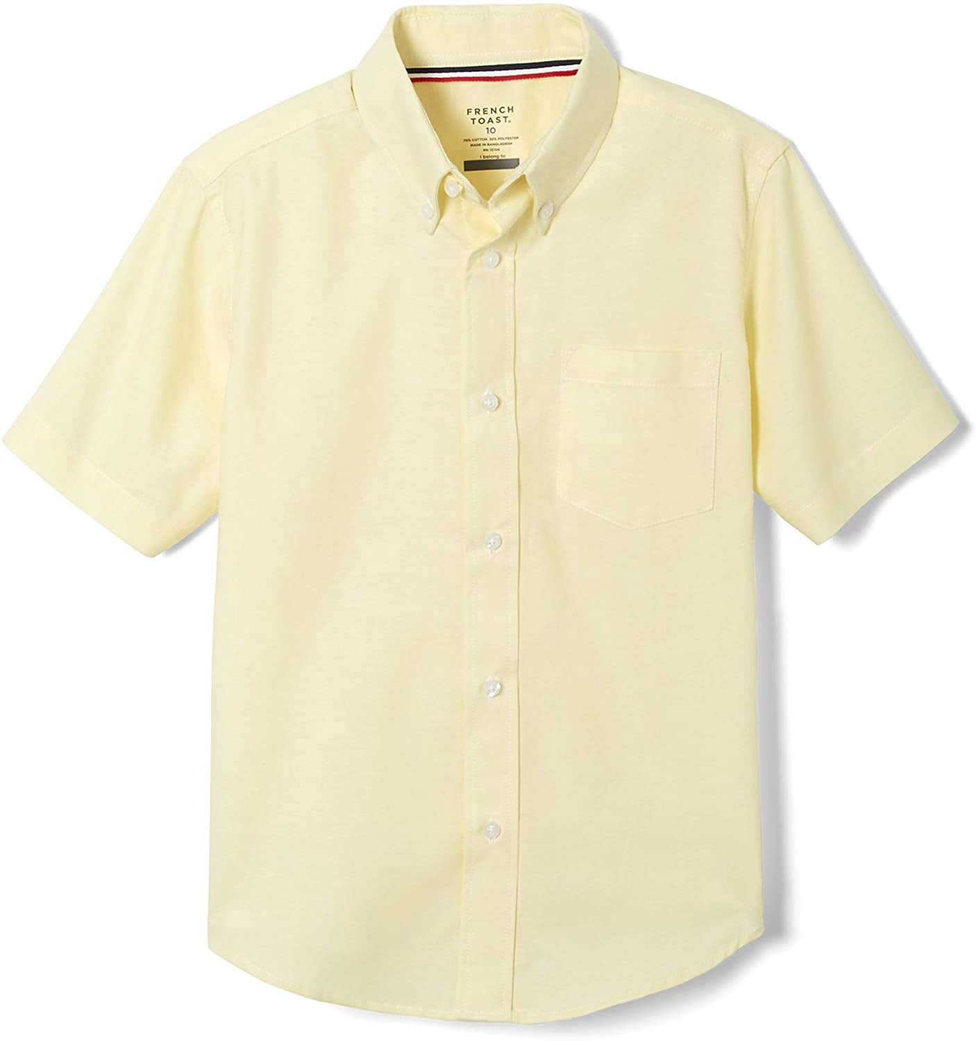 French Toast Little Boys' Short Sleeve Oxford Dress Shirt, Yellow, 4
