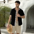 thumbnail image 5 of HAOMEILI Men's Button Down Shirts Short Sleeve Casual Shirts Summer Beach Shirts Vacation Wedding Shirts with Pocket, 5 of 7