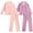 Purple/Pink Flowers, variant on Sweet & Sassy Girls' Flannel Fleece Pajamas - 4 Piece Long Sleeve Button Down Shirt and Pants Sleepwear Pants Set (7-16)
