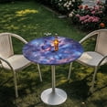 thumbnail image 3 of SEANATIVE 24'' Diameter Round Cocktail Table Top Covers with Elastic Edge Stain-resistant Round Highboy Tablecloths for Indoor Outdoor Events Parties, Butterfly Galaxy Blue, 3 of 7