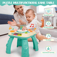 thumbnail image 2 of Infant Musical Learning Table, Toddler Activity Table Interactive Toys, Baby Busy Board Educational Learning Toy with Lights and Music, for 6 to 12-18 Months Boys Girls Preschool Gifts, 2 of 6