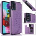 thumbnail image 2 of Phone Case for Samsung Galaxy A51 4G with Tempered Glass Screen Protector Card Holder Wallet Cover Stand Flip Leather Cell Accessories Glaxay A 51 Gaxaly M40S 51A A515F S51 Cases Women Girls Purple, 2 of 14