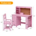 thumbnail image 4 of Accreate Kids Desk and Chair Set, Wooden Children Study Table with Storage Shelves, Cork Bulletin Board, Drawer and Cabinet, Student Computer Workstation Writing Desk for Kids Bedroom, 4 of 5