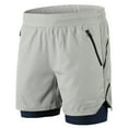 thumbnail image 1 of Lixada Men 2 in 1 Running Shorts Quick Drying Breathable Active Training Exercise Jogging Marathon Cycling Shorts Grey M, 1 of 7