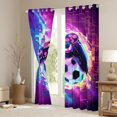 thumbnail image 3 of Manfei Gamepad Game Lovers Black Out Curtains,Geometric Honeycomb Hexagon Curtains Pack of 2 (42x63 Each),Purple Black Bedroom Curtains For Boys Kids,Ultra Soft Home Decor, 3 of 6
