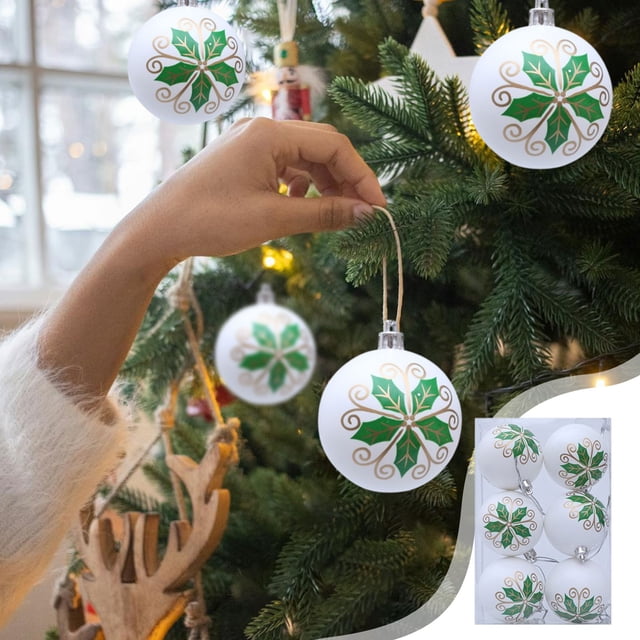 Juego de Adornos Navideños Irrompibles | Paquete de 6 Decoraciones de Plástico Multicolor para Árboles de Navidad y Decoración de Fiestas