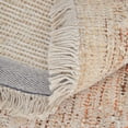thumbnail image 6 of 4' X 6' Tan Orange and Ivory Oriental Hand Woven Distressed Area Rug With Fringe, 6 of 10