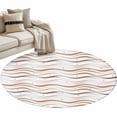 thumbnail image 6 of Brown Stripes Round Rug 3.3ft Washable Circle Entryway Rugs Non Slip Minimalism Ombre Waves Abstract Textures Area Rug Indoor Floor Carpet for Bedroom Kitchen Living Room Home Office Dining Room, 6 of 8