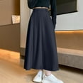 thumbnail image 3 of Abomasnow Maxi Skirts for Women Hight Wasited A Line Pleated Long Skirts with Belted Fall Winter Skirts S-XL, 3 of 7