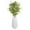 Green Solid Round 46" x 47" x 80", variant on DecMode 54" Artificial Bamboo Tree in Realistic Leaves and White Fiberglass Pot