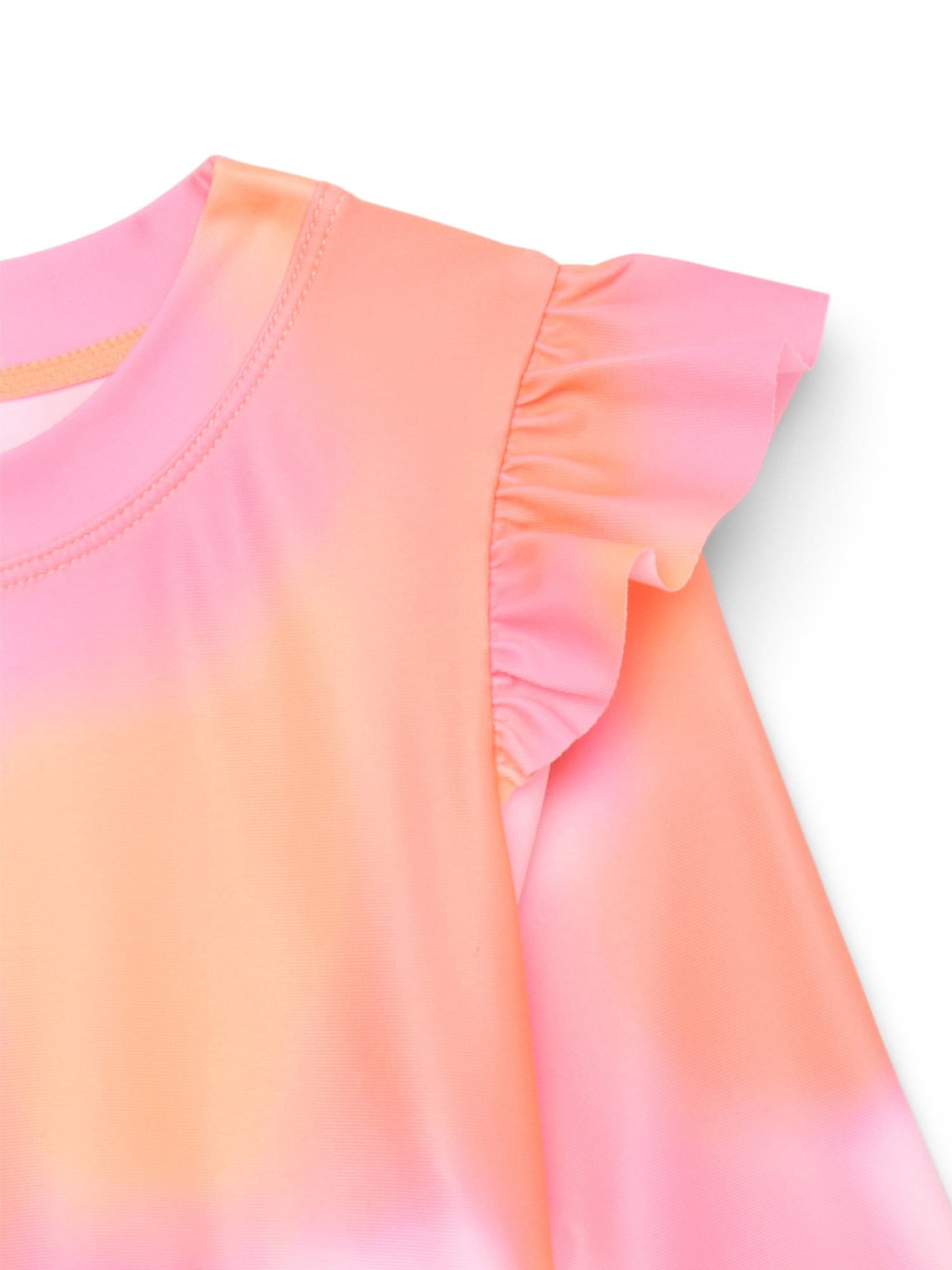 Wonder Nation Baby and Toddler Girl Long- Sleeve Rash Guard Swim Set, 2-Piece, Size 12M-5T