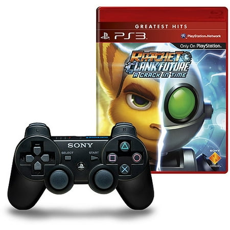 Dualshock 3 Black w/ Ratchet & Clank Future 2: Crack In Time (PS3)