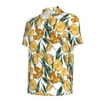 thumbnail image 2 of Balery Yellow Tulips Printed Men’s Short Sleeve Polo Shirt, Midweight Men's Shirt,Golf Polo shirts -4X-Large, 2 of 9