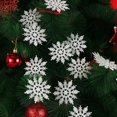 thumbnail image 5 of 12 copos de nieve en polvo dorado de 7,5 cm para Navidad, encantadores adornos navideños blancos para fiestas navideñas, decoración del hogar, 5 of 5