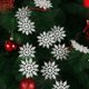 thumbnail image 5 of 12 copos de nieve en polvo dorado de 7,5 cm para Navidad, encantadores adornos navideños blancos para fiestas navideñas, decoración del hogar, 5 of 5