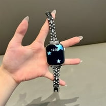 Stylish Bling Glitter Diamond Apple Watch Band for Apple Watch Series 10 46mm, Compatible with iWatch Series 10 46mm for Girls Women, Black