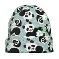 thumbnail image 7 of Xecao Panda And Eucalyptus Print Beanie Knitted Hat for Men Women, Winter Fashion Knit Cuffed Caps Unisex, 7 of 7