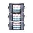 thumbnail image 1 of bolsa de almacenamiento de ropa asa de gran capacidad almohada manta soporte doble cremalleras organizador de edredón, horizontal 3 unids/set kenally HA004296-01, 1 of 7