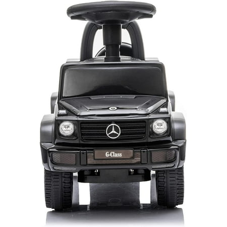 Best Ride On Cars Realistic Children's Mercedes G-Wagon Foot to Floor Ride Along Car & Push Behind Walker with Hidden Storage and Support Bar, Black