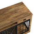 thumbnail image 6 of DWVO Large Dog Crate Furniture TV Stand with Charging Station, 63in Rustic Heavy Duty Metal Wooden Dog Crate and Kennel for Small Medium Large Dogs, 6 of 13