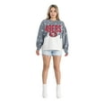thumbnail image 3 of Women's Gameday Couture  Gray San Francisco 49ers Oversized Faded Wash Tri-Blend Pullover Sweatshirt, 3 of 4