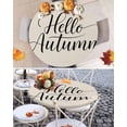 thumbnail image 6 of Round Fitted Tablecloths Hello Autumn Pastoral Leaves Waterproof Table Cover for Kitchen Dining Party Decor Vintage Linen Texture,36"-44", 6 of 6