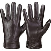 Whiteleopard Men's Winter Sheepskin Leather Gloves, Toasty Touchscreen Texting, Ideal for Driving and Motorcycle Riding