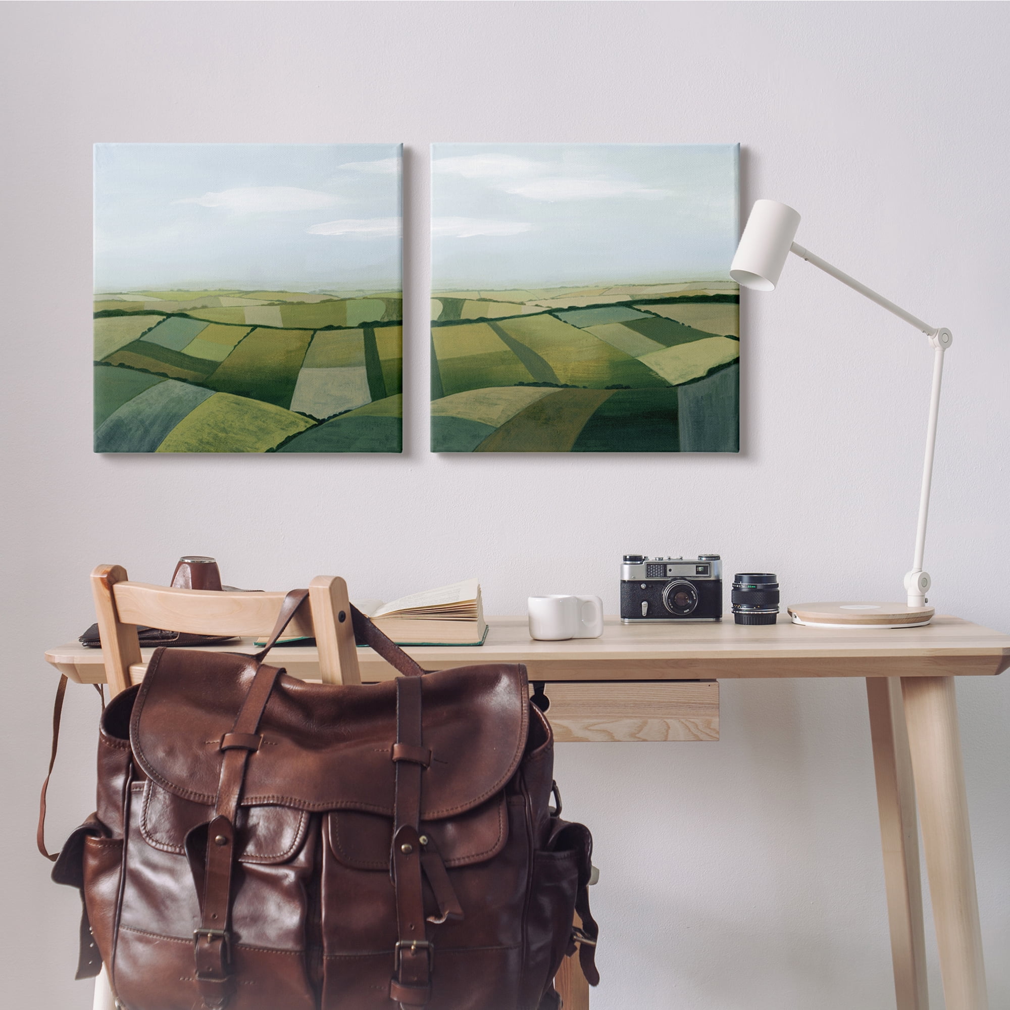 Stupell Industries Rolling Hill Farm Crop Landscape Patchwork Grass Fields, 24 x 24, Design by Grace Popp&nbsp;