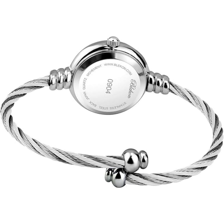 Women\'s Black Analog Quartz Elegant Cable Cuff Arabic Numbers Bracelet Watch Blekon Collections Women main image 4