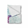 thumbnail image 2 of Colorful Soft Flannel Fleece Blanket, Girl on Yoga Warrior Pose with Lotus Flower Petal Lines and Shapes Boho Art Print, Cozy Plush for Indoor and Outdoor Use, 50" x 60", Purple Blue, by Ambesonne, 2 of 6