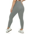 thumbnail image 3 of Nokdvo Leggings for Women Pockets Yoga Fashion Tights Stretch High Waisted Pants for Workout Fall Winter Solid Color Yoga Pants Xl-5xl,Light Gray 3XL, 3 of 3