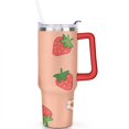 thumbnail image 2 of 40 OZ Strawberry Coffee Cup Gifts for Women Men Birthday Travel Cup Gifts for Daughter Mom Best Friend Travelers Insulated Stainless Steel Cup with Handle, 2 of 7