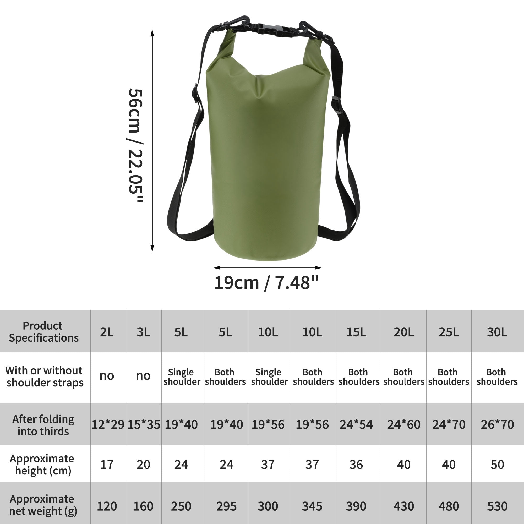 Unique Bargains Durable Waterproof Dry Bag Light Green