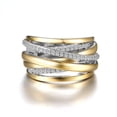 thumbnail image 4 of Lafonn Pave Glam Sterling Silver 2-Tone Gold and Platimum Plated Simulated Diamond Ring (0.61 CTTW), 4 of 5