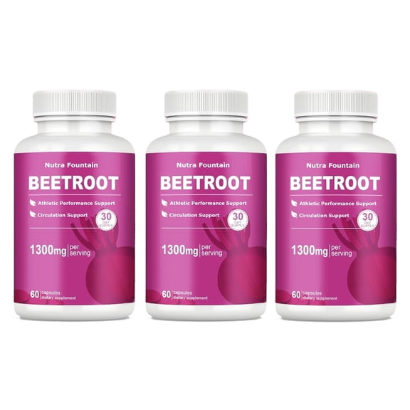 Beetroot Capsules for Heart and Blood Pressure Support (3 Bottle Pack)