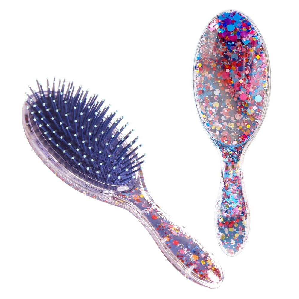 Packed Party Throw Confetti Detangling Hair Brushes, Multicolor