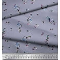 thumbnail image 2 of Soimoi Poly Georgette Fabric Notes Musical Instrument Printed Fabric 1 Yard 52 Inch Wide, 2 of 3