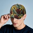 thumbnail image 6 of Leafy Dad Hat, Adjustable Baseball Cap with UV Protection, Colorful Exotic Tropical Plant Pattern Performance Hat for Men Women Casual Wear, 6 of 8