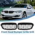 thumbnail image 2 of No.51130054493/51130054494 Front Hood Bumper Grille Grill for BMW 3 Series Left and Right 1 Pair Black, 2 of 6