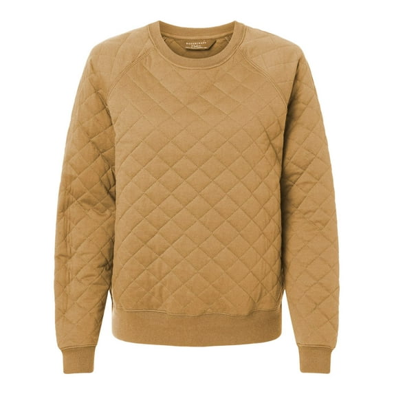 Women`s Quilted Pullover, L, Caramel