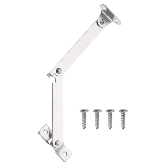 3.4" Folding Lid Support Hinges, Lift Up Stay Hinge with Screws, Silver