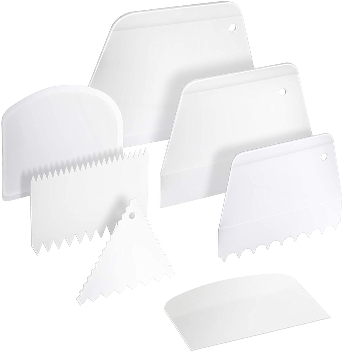 Cake Scraper Cake Smoother, 7 Pcs Cake Icing Scraper Cake Smoother